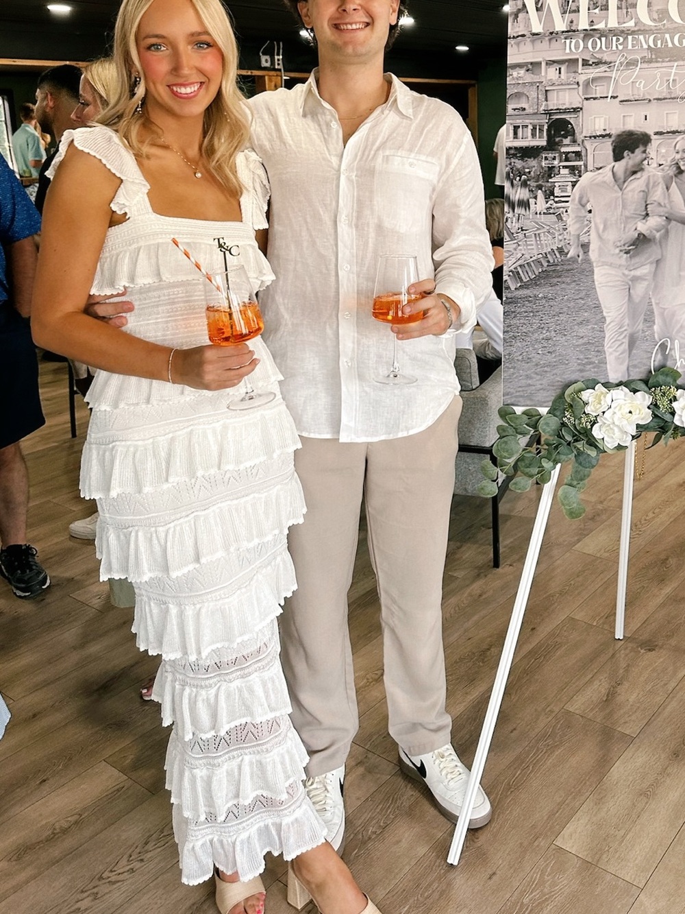 Tiered Maxi Dress in White